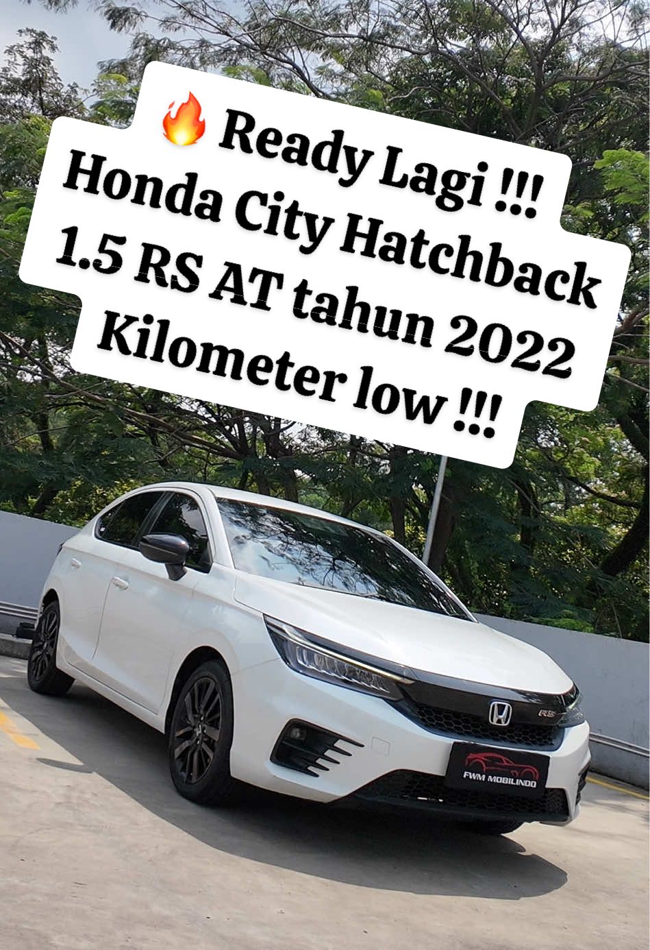 Honda City Hatchback 1.5 RS AT Type :  Hatchback RS Tahun : 2022  Warna : Putih Mesin : 1500 cc Kilometer :  34 ribu km Plat : B ( Nopol Genap )  Pajak : November 2025 Harga Kredit  Rp. 218,000,000 Asuransi Kombinasi 1 th (DIPO Finance) *Tdp 3 jt  Angsuran tenor 5 th Rp. 6,136,700 (harga di atas sudah termasuk angsuran pertama, asuransi, garansi mesin dan transmisi) *Untuk pembelian TUNAI dan diluar PAKET KREDIT TDP MINIM akan mengikuti harga CASH. Harga Cash Rp. 240,000,000 BENEFIT BELI MOBIL DI FWM MOBILINDO :  * Mobil telah lulus inspeksi dan bersertifikat * Free garansi mesin dan transmisi selama satu bulan * mobil yang kami jual telah melalu 150 titik inspeksi oleh @otospektor ADA EXTRA 1 TAHUN BONUS LAYANAN BANTUAN DARURAT DARI FWM :  * Gratis Pembukaan Kunci Mobil * Gratis Layanan Truk Derek  Di Seluruh Indonesia  * Gratis Layanan Pengisian Bahan Bakar Darurat * Gratis Layanan Jump Baterai Darurat * Gratis Biyaya Ganti Ban Serep * Gratis Pemeriksaan Mobil Di Tempat ( SARAT & KETENTUAN BERLAKU ) BUKA SETIAP HARI📌 info lebih lanjut bisa hubungi⬇️ 📞 0878-4870-2069 (Bentar) 📞 08777-1261-999 (Erik) 📞 0821-2423-3940 (Daffa) 📞 0817-7953-4663 (Tyas) Lokasi📍 Bursa mobil bintaro jaya sektor 7 blok A27 & A21 (SHOROOM FWM MOBILINDO) #fwmmobilindo #honda #cityhatchback #rsmetic #demo 