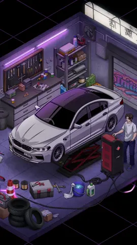 Insanity M5 animation work special made for owner @_80870_ Thanks for the commission 🫱🏼‍🫲🏽  [ Isometric Tofu Garage | 豆腐ガレージ ] Limited Edition [16:100] #bmw #bmwm5 #m5 #f90 #5series