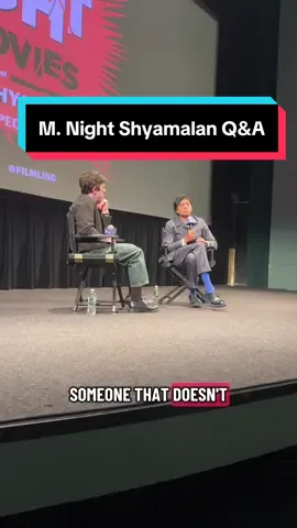 Replying to @JackIsAOK I got to ask M. Night Shyamalan about his belief system as it relates to his creative process at a special Q&A screening of Unbreakable at the Lincoln Center in New York. His answer made me very emotional, and he noticed my Trap inspired outfit! #mnightshyamalan #trap #unbreakable #filmmaker #qanda 