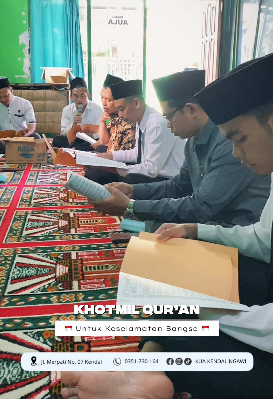 Senin, 01 September 2025 KUA Kecamatan Kendal Ngawi telah Melaksanakan Khotmil Qur'an, dengan harapan semoga Khotmil Qur'an ini membawa berkah untuk banyak orang, terlebih lagi untuk Keselamatan Bangsa Indonesia❤️🤍.  #fyp #kemenagri #kemenagngawi #kuakendalngawi #khatamalquran 