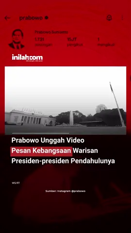 🇮🇩 Pesan dari Para Presiden RI Di tengah kondisi bangsa yang belum sepenuhnya kondusif, Presiden Prabowo Subianto mengunggah video berisi potongan pesan dari Soekarno hingga dirinya. Persatuan adalah fondasi Indonesia. 🎙 Soekarno: Pancasila untuk dunia yang lebih baik. 🎙 Soeharto: Masyarakat adil dan makmur. 🎙 Habibie: Keanekaragaman jadi kekuatan. 🎙 Gus Dur: Bersatu meski berbeda keyakinan. 🎙 Megawati: Berdiri di atas kaki sendiri. 🎙 SBY: Bangsa tangguh dan pantang menyerah. 🎙 Jokowi: Kerukunan membawa lompatan besar. 🎙 Prabowo: Menuju swasembada pangan, bahkan lumbung dunia. Apakah pesan persatuan ini bisa benar-benar dijalankan di tengah realitas sosial-politik hari ini? Baca beritanya di inilah.com https://www.inilah.com/prabowo-unggah-video-persatuan-dan-kerukunan-di-tengah-kondisi-belum-kondusif - Selengkapnya kunjungi website dengan klik link di bio atau download aplikasi di AppStore dan Google Play Store. #inilahNews #InilahCom #TitikTengah #TitikCerah #Indonesia #Persatuan #Prabowo #Pancasila #Kerukunan #Nasional