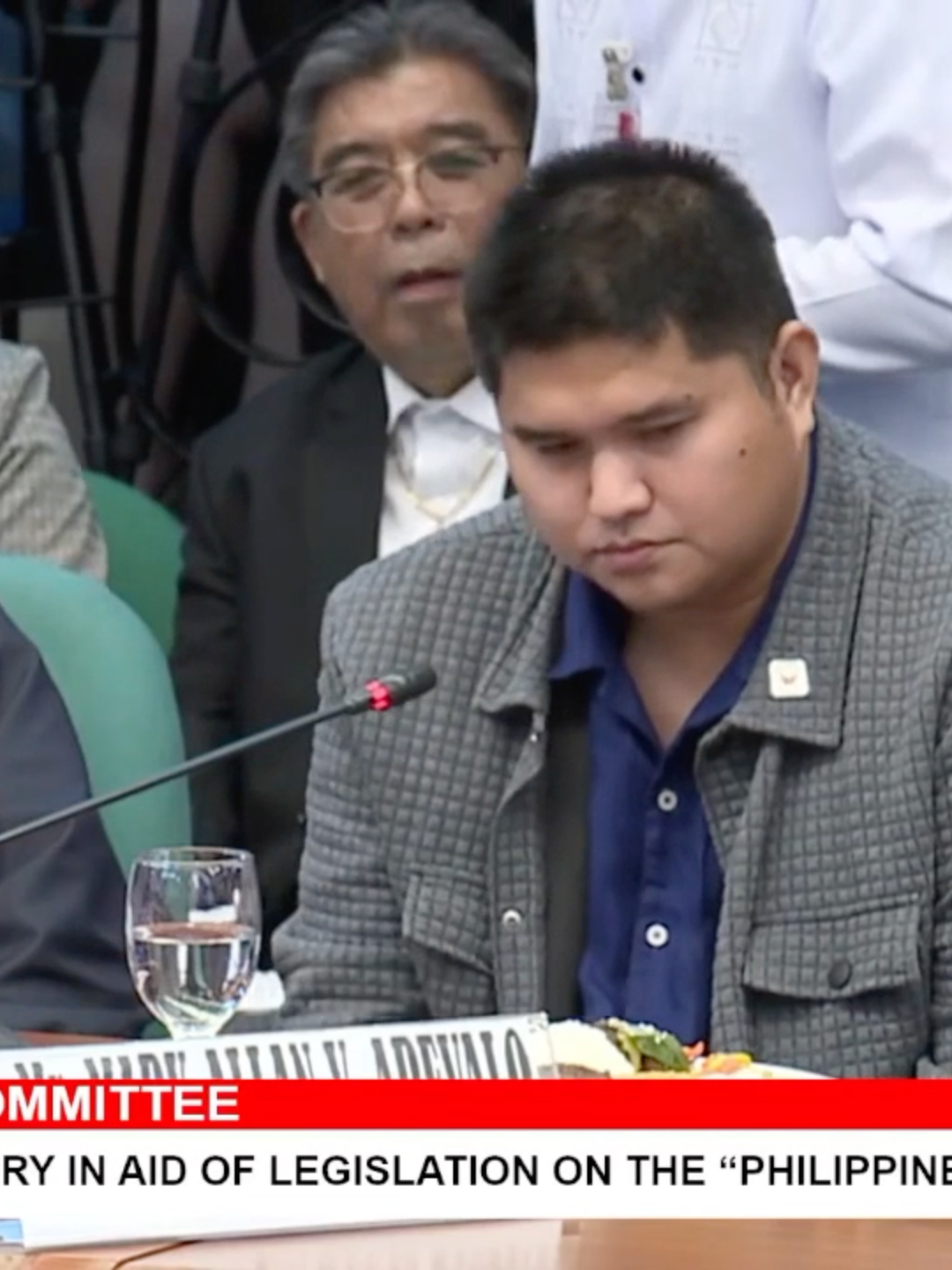 “Your honor, I invoke my right against self-incrimination,” Wawao Builders owner Mark Allan Arevalo responded, when Senator Jinggoy Estrada asked him if he was involved in any ghost projects during today’s Senate hearing. Courtesy: Senate PRIB #gmanews