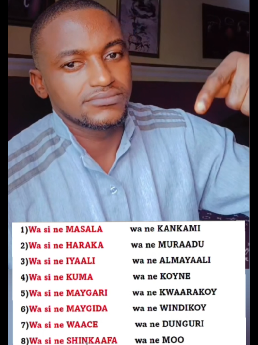 Not ours. Borrowed words. Learn the real Zarma-Songhai-Dendi!