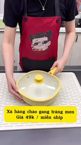 Chảo gang tráng men cao cấp tiện lợi quá #xuhuong #dogiadung #xuhuongtiktok #dotienich 