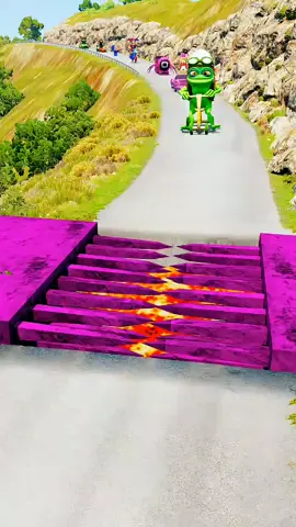 Crazy Cars & Weird Cars VS Bollard Spikec AND Pit Lava Crush in BeamNG.drive #beamng #beamngdrive #BeamNGCrash #beamngqusik #GamersOfTikTok 