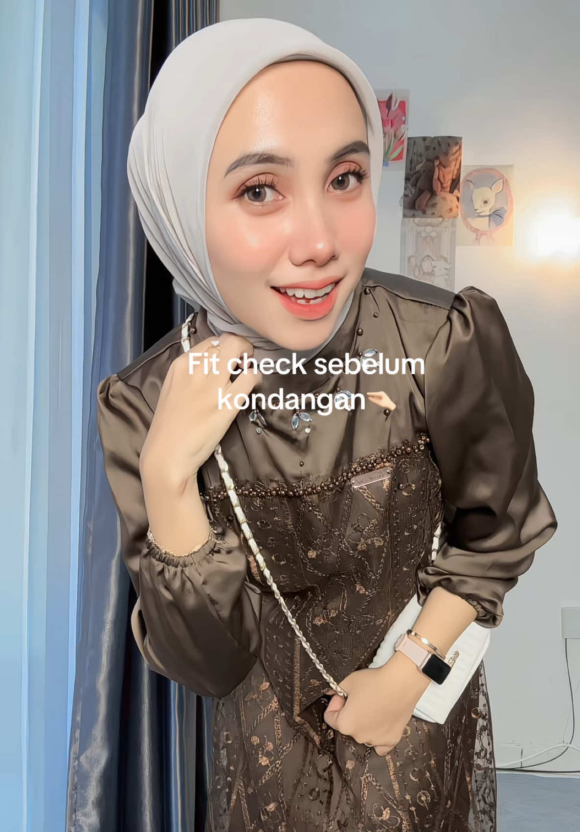 Fit check sebelum kondangan #dresskondangan #dresslebaran #kondanganoutfit #kondangancheck 