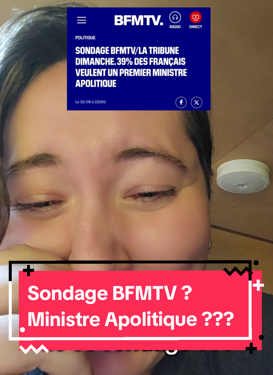 Un ministre, et surtout un Premier ministre, ne peut pas être apolitique. Tout est politique, même notre existence. Essayer de « dépolitiser » la politique, c’est impossible à prendre au sérieux. #bfmtv #politique #sondage #humour #drole 