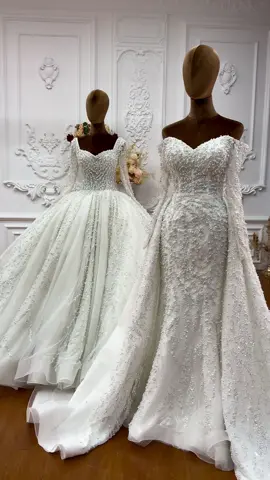 Twins wedding dress mermaid wedding dress and ball gown which one you like better? Share your opinions in comments#weddingdress #vestidodenovias #weddinggown #boda #amandanovias #bodamexicana #vestidofiesta 