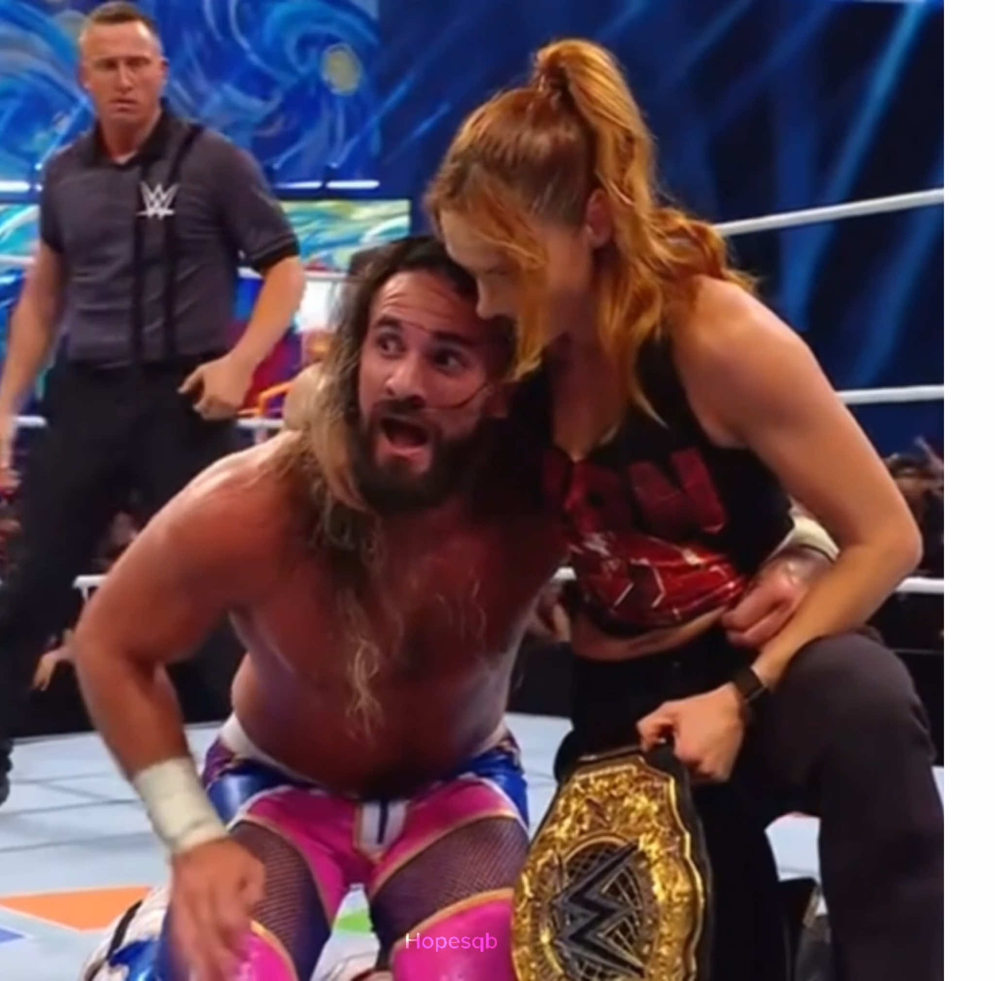 I actually can’t wait for raw tonight omg imagine Becky is the mystery opponent for the women’s championship #WWE #edit #brollins #sethrollins #beckylynch 