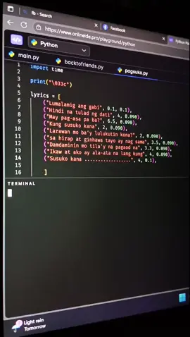 relapse muna Pagsuko-Jireh lim  #foryoupage #coding #python #bscs 