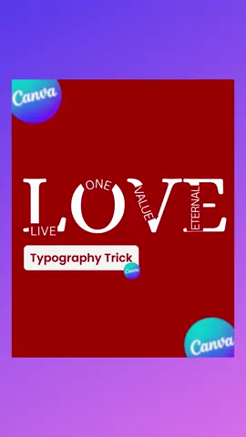 How to Curve Text Inside Letters in Canva Typography Trick 🤩 #canvadesign #typography #canvahacks #graphicdesign #viral 