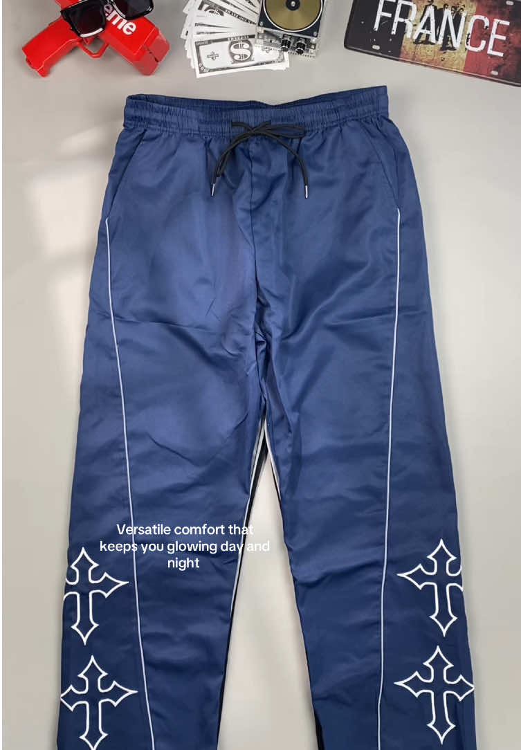 Shine Anytime, Move with Style ✨  #mensfashion #streetwearstyle #reflectivedetail #trousers #allseasonwear 