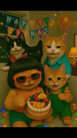 HBD 🎂 SEP มีความสุขมากๆจากจ๊มและเพื่อนๆจั๊บ 🧡💋 #meowsomth #cutecat #funnyvideos #happybirthday #แมวส้ม 