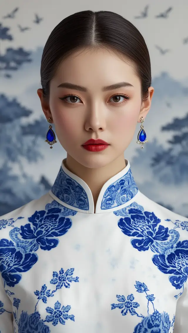 🟦 Main Prompt “A hyper-realistic Chinese fashion model wearing an elegant white gown with bold cobalt blue porcelain-style floral patterns, inspired by Chinese blue-and-white porcelain art. The model has refined Chinese-style makeup with porcelain-smooth skin, soft red lips, and delicate eyeliner. The hairstyle is a neat, traditional bun. The background features a minimalist artistic blue-and-white Chinese ink painting landscape with trees, waves, and flying birds. Ultra-detailed, cinematic lighting, 8k resolution, professional fashion photography, 85mm lens, natural color grading, Vogue editorial style.” ⸻ 🟦 Pose Variations 	1.	Pose 1 – Elegant Back Pose “The model is standing gracefully with her back facing the camera, head turned slightly to the side, showing her elegant profile. The long porcelain-patterned gown flows naturally onto the floor.” 	2.	Pose 2 – Confident Front Pose “The model stands tall facing forward, hands on hips, showcasing the dramatic wide porcelain-patterned collar of the gown. Direct eye contact with the camera, confident runway expression.” 	3.	Pose 3 – Gentle Side Pose “The model is standing sideways with one arm lifted slightly, highlighting the gown’s slim silhouette and porcelain patterns. The head is tilted gracefully, elegant and calm expression.” 	4.	Pose 4 – Walking Motion Pose “The model is captured mid-step as if walking on a runway, the porcelain-patterned gown flowing behind her. Motion adds life and elegance, dramatic fashion magazine style.” 	5.	Pose 5 – Sitting Pose “The model is sitting gracefully on a porcelain-inspired chair, with the gown elegantly spread around. Hands resting softly on her lap, calm and poised expression, artistic composition.” #chatgpt #chatgptprompts #prompt #leonardoaiart #leonardoai #photography #aiphotography #ai #fyppppppppppppppppppppppp #fypシ゚ #fyp #Model #aiphoto #Fashion #aifashion #fypシ゚viral🖤tiktok☆♡🦋myvideo #dress #dresses #trationaldress #chinese #china #chinatraditional 