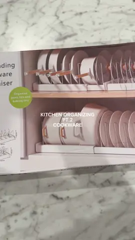 Organizing my kitchen pt.2! This cookware organizer is game changer!  Linked in the orange cart🔗 #cabinetorganizer #kitchenorganization #kitchencabinetorganization #organizedhome  