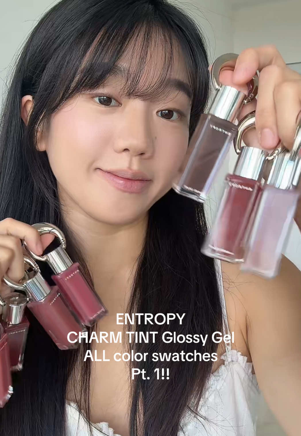 @entropy.global full swatch pt.1! Amber Charm really stole my heart… 💘#kbeauty #koreanmakeup #entropy #liptint #lipgloss 