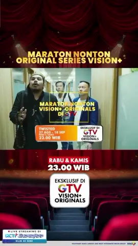 Marathon yuk nonton Twisted Series Visionplus Originals 🍿  Menceritakan kisah tentang urband legend menegangkan, pembalasan dendam  dan menguak misteri! TWISTED SERIES Setiap Rabu & Kamis Pkl 23.00 WIB Hanya di GTV #visionplusoriginals #series #twisted