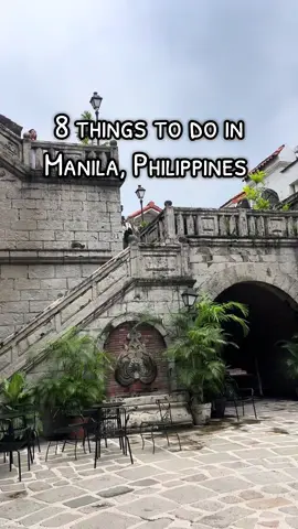 8 things to do in Manila! 1) Intramuros 2) Fort Santiago 3) San Agustin Church and Museum  4) Casa Manila 5) Taal Volcano & Tagatay (hiking / getting on the volcano is currently not allowed due to the recent eruption, but you can still ride the boat around the lake) 6) Pamper yourself 7) BGC 8) Filipino mall culture #manilatravel #phillipinestravel #traveltok #lovephillippines 