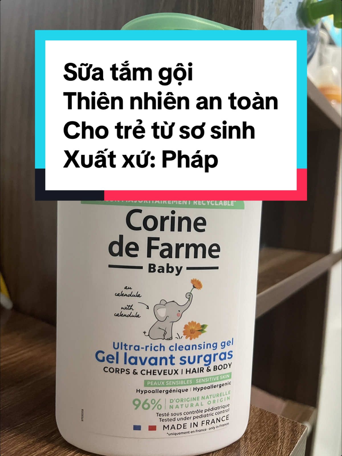 Bạn đang tìm sữa tắm gội toàn thân an toàn cho bé hãy chọn #sữa tắm thiên nhiền cho bé# sữa tắm gội Corine de Farme#Mẹ Su rì viu