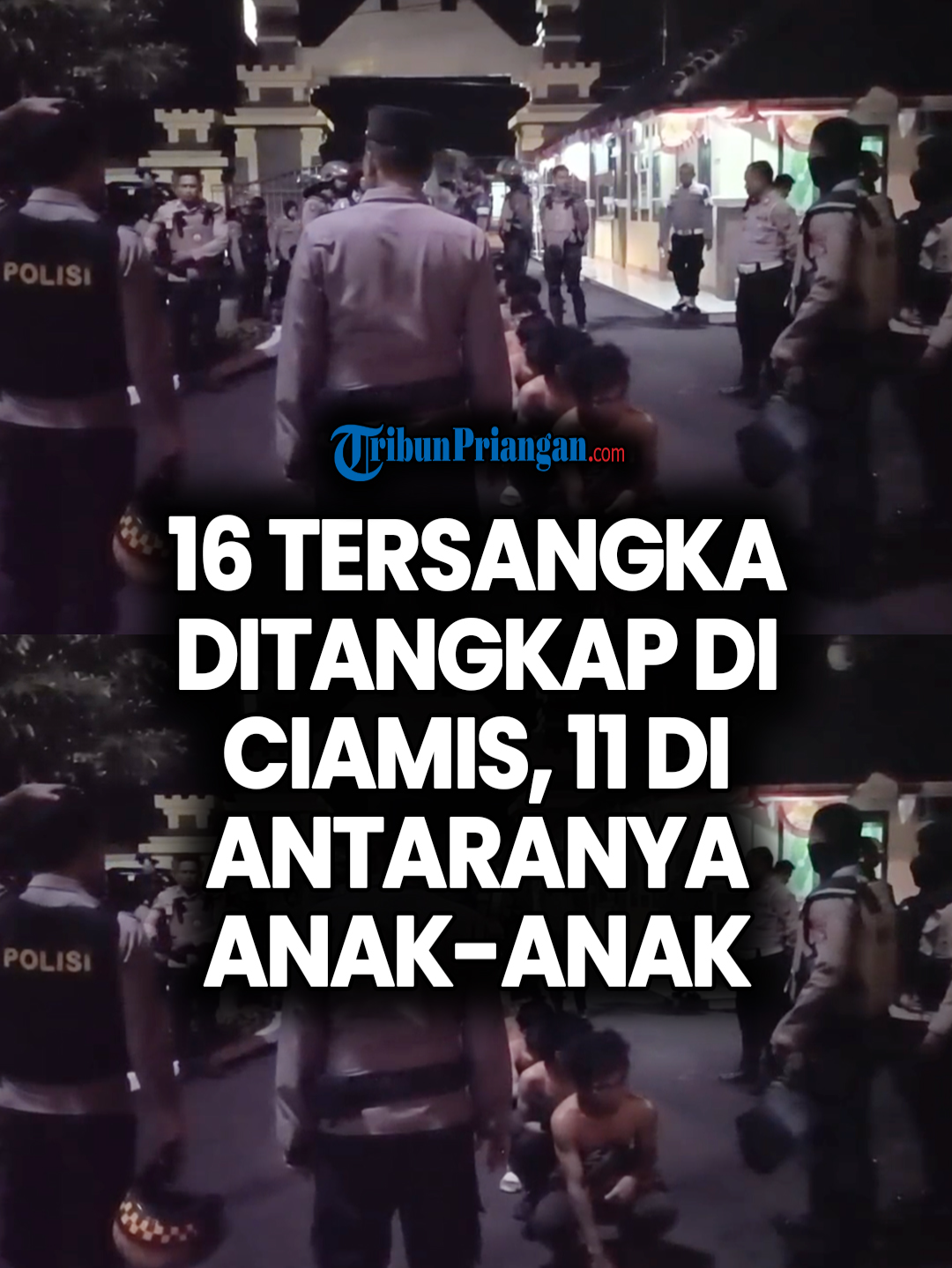 16 Orang Jadi Tersangka Perusak Fasilitas di Gedung DPRD Ciamis, 11 di Antaranya Masih di Bawah Umur TRIBUNPRIANGAN.COM - Polres Ciamis diketahui menangkap 16 orang tersangka pelaku perusakan Gedung DPRD Kabupaten Ciamis. Mereka terdiri dari 5 orang dewasa dan 11 anak di bawah umur. Dalam proses penangkapannya pun, mereka sempat dipaksa melakukan jalan bebek sebagai bentuk penegakan disiplin oleh pihak kepolisian. Insiden ini bermula ketika aksi unjuk rasa di depan Markas Polres Ciamis pecah menjadi kerusuhan. Mereka dikabarkan merusak pos satpam, gedung utama, lampu taman, dan fasilitas publik di sekitarnya. Polisi segera bertindak cepat mengamankan 38 orang, dan setelah dilakukan pemeriksaan, akhirnya ditetapkan sebanyak 16 orang sebagai tersangka. Kapolres Ciamis, AKBP Hidayatullah mengungkapkan, sebagian besar pelaku bukan berasal dari Ciamis, melainkan dari daerah lain, seperti Tasikmalaya, Pangandaran, dan Banjar. Ia menyatakan para tersangka dikenakan Pasal 170 KUHP tentang kekerasan bersama dan Pasal 406 KUHP tentang perusakan dengan ancaman hukuman hingga tujuh tahun penjara. Untuk pelaku anak-anak, proses hukum melibatkan Komisi Perlindungan Anak Indonesia. Pihak kepolisian masih mendalami dugaan keterlibatan kelompok terorganisir yang menggerakkan aksi tersebut, termasuk indikasi koordinasi melalui media sosial. Polisi juga menyita sejumlah barang bukti, seperti sepeda motor, ponsel, batu, pecahan kaca, dan potongan besi yang digunakan saat kerusuhan. Pemerintah daerah mengimbau masyarakat agar tetap menjaga keamanan dan kondusifitas demi ketertiban bersama. (*) Jurnalis: Ai Sani Nuraini Prod. Video: Aldi M Perdana Ikuti juga informasi melalui akun media sosial dan website kami: Website: https://priangan.tribunnews.com/  Instagram: https://www.instagram.com/tribunpriangan Facebook: https://www.facebook.com/TribunPriangan Tiktok: https://www.tiktok.com/@tribunpriangan.com #ciamis #demo #dprdciamis #jawabarat