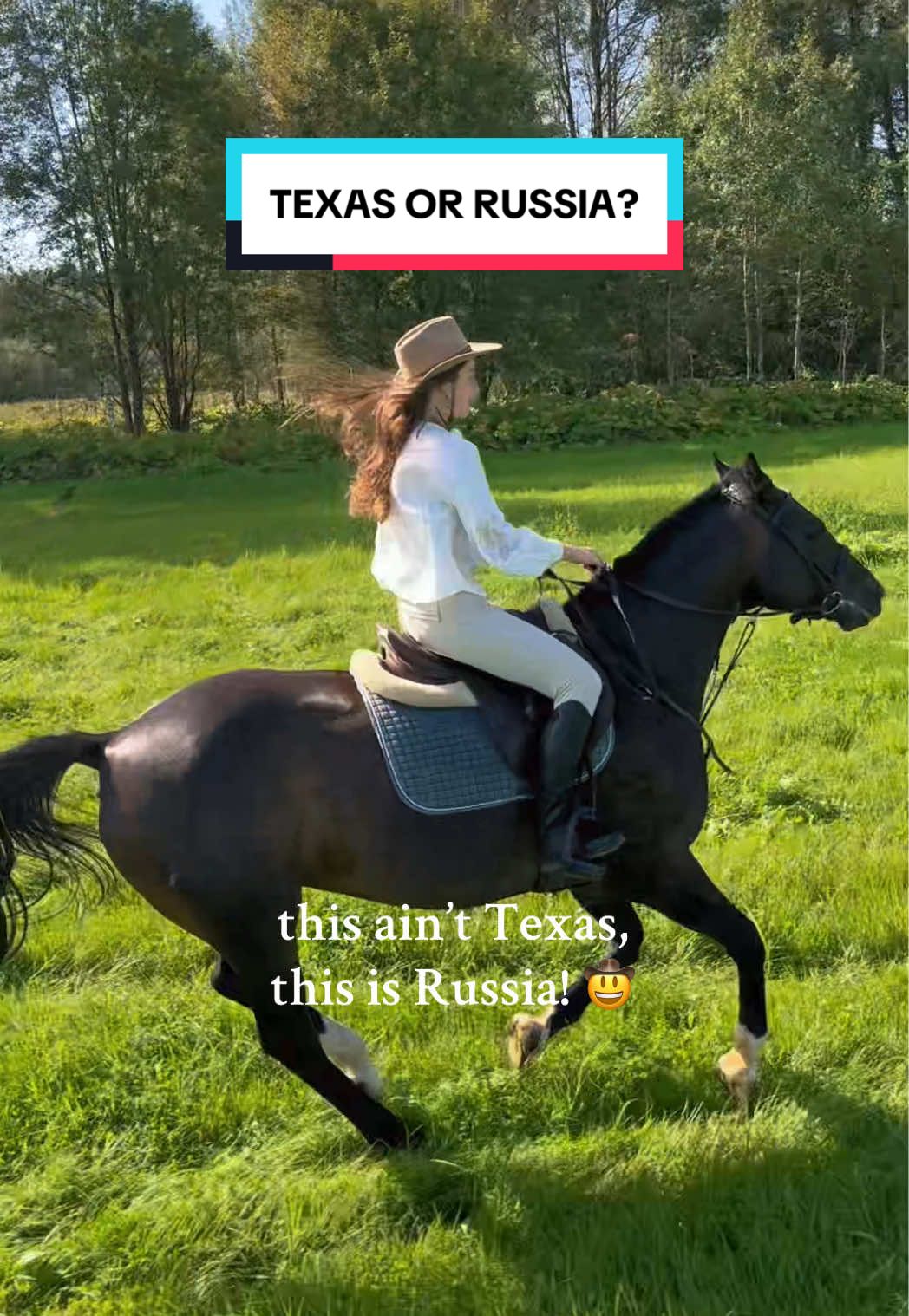 Living my best Russian ranch life! This ain’t Texas, but it sure feels like it sometimes 🤠🐎 #russia #russiangirl #russiatravel 