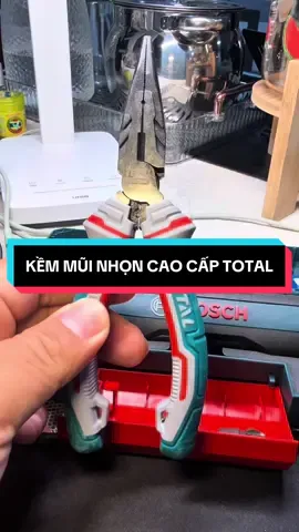 Kềm mũi nhọn cao cấp Total, kìm mỏ dài kích thước 6 - 8 inch thép CR-V