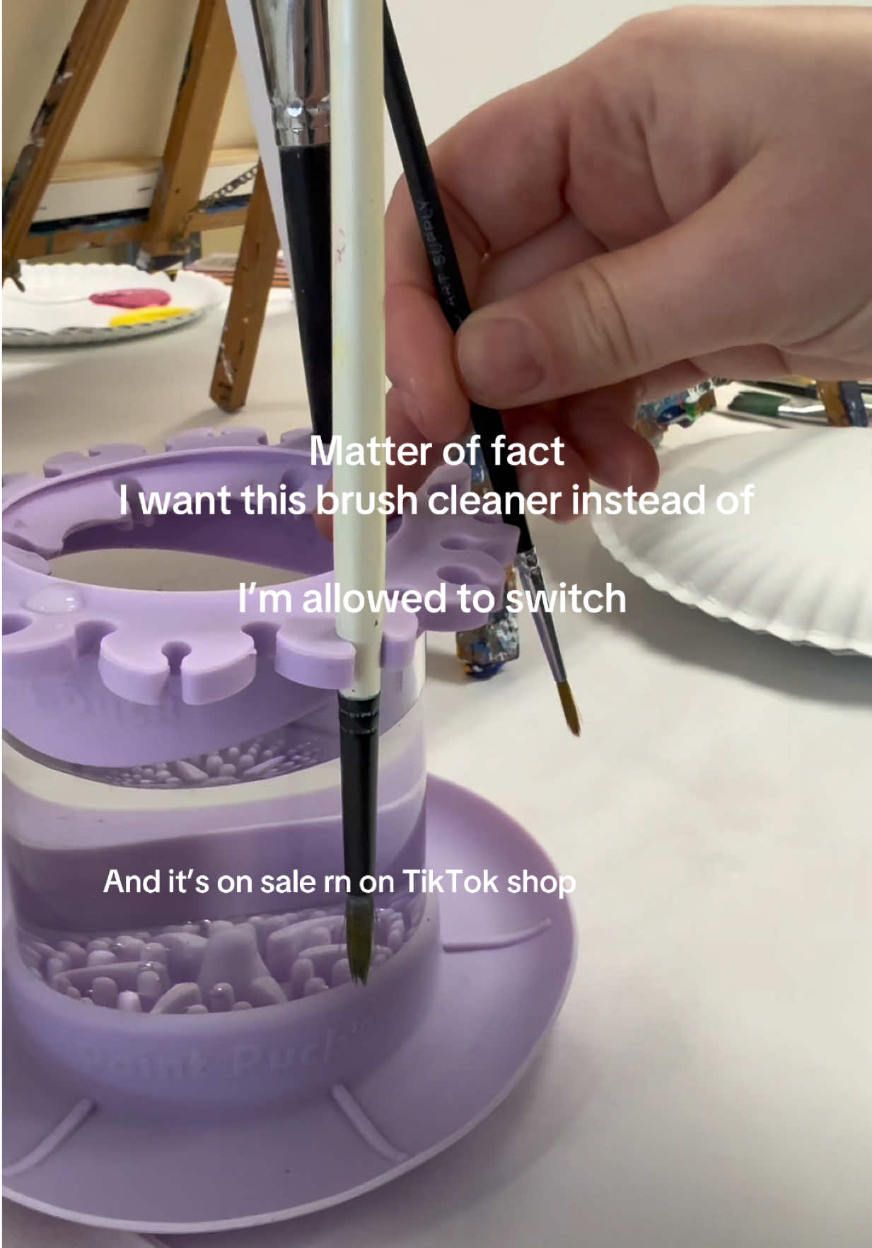 Guys my fav brush cleaner is on sale rn!!! #artists #artsupplies #paintbrushes 