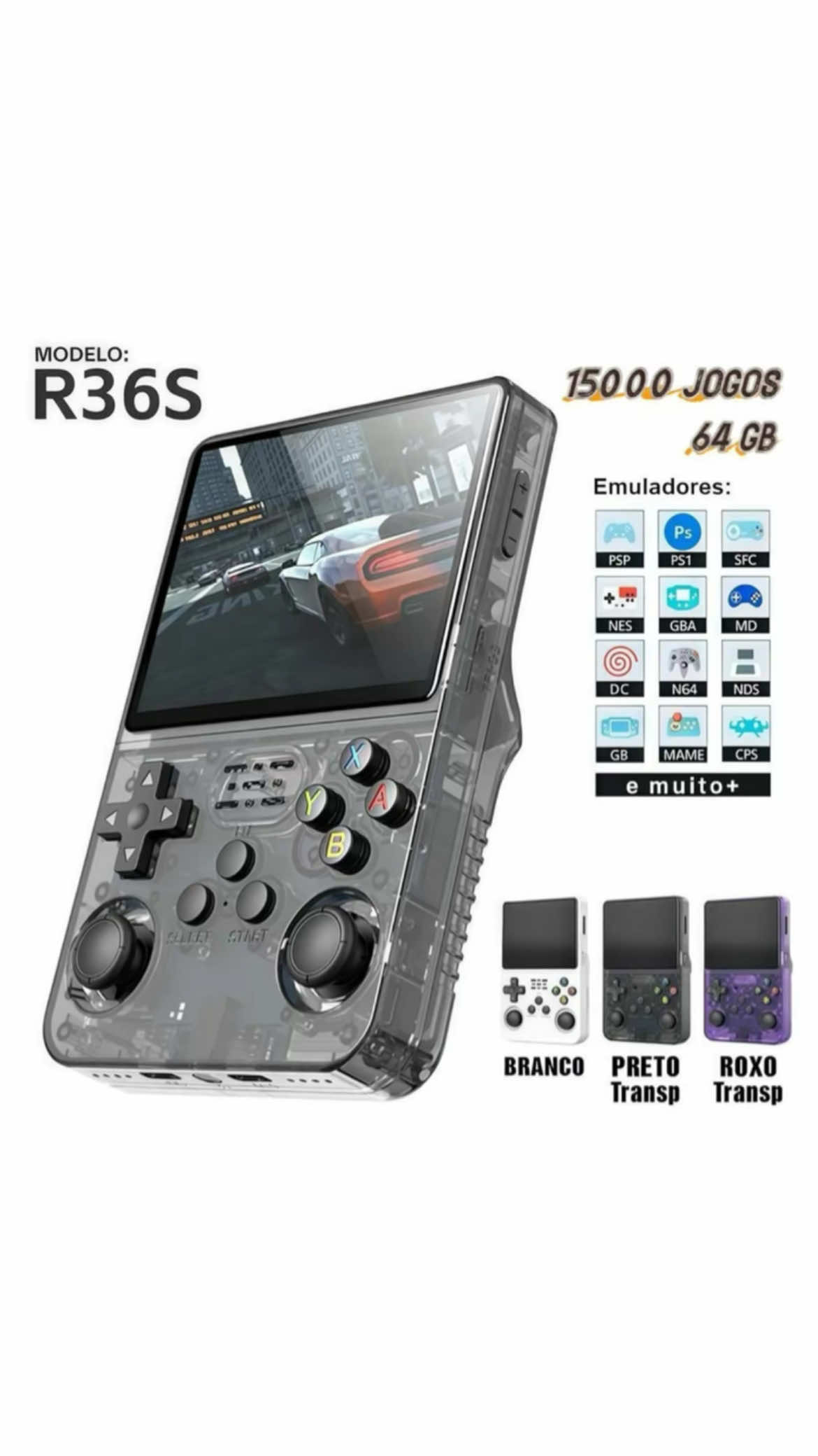 Esse é o Console portátil R36S, o portátil mais custo-benefício | 🛒 Gostou!? Aproveita a oferta, clica no link oficial da loja do tiktok que aparece nesse vídeo. Boas compras!!🛒 #Portátil #Console #Gamer #tiktokshop 
