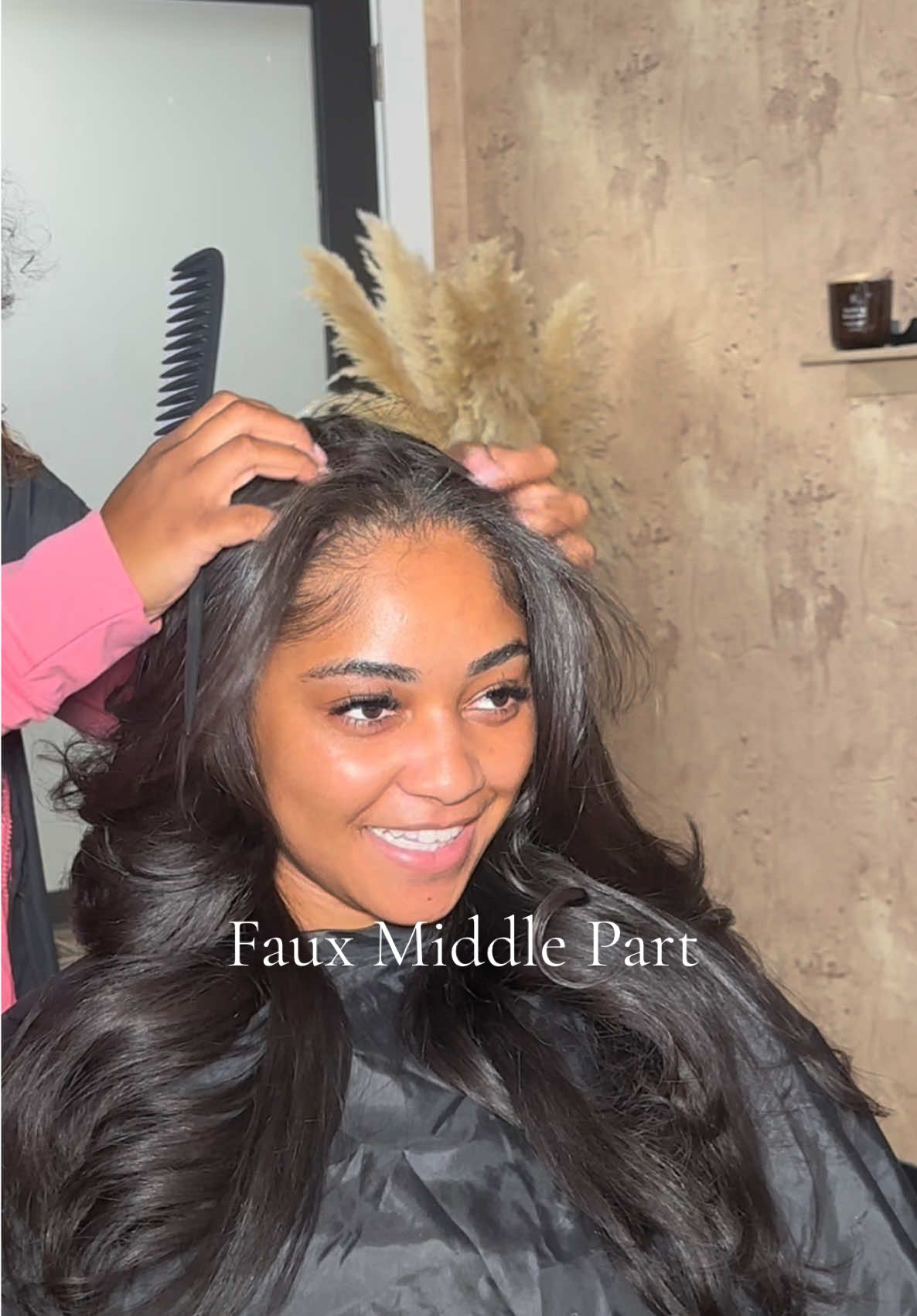 Obsessed 😍😍 I love The Faux Middle Part! Soo Versatile 💎 ✨ 3rd Install Using Our Raw Wavy Bundles 🤩 This Texture Will Be Restocked This Month  #sharislayscollection #charlottehairstylist #clthairstylist #fauxmiddlepart #quickweave 