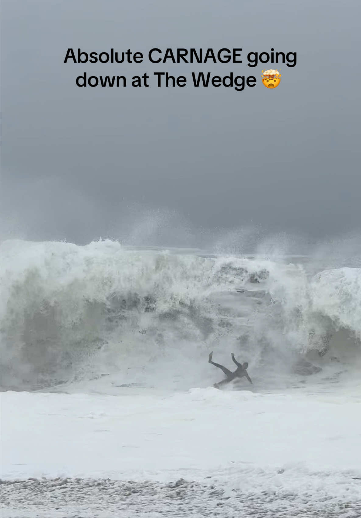 The Wedge is known for having some of the heaviest shorebreak in the world… #surf #surfing #ocean #bigwaves #surftok 