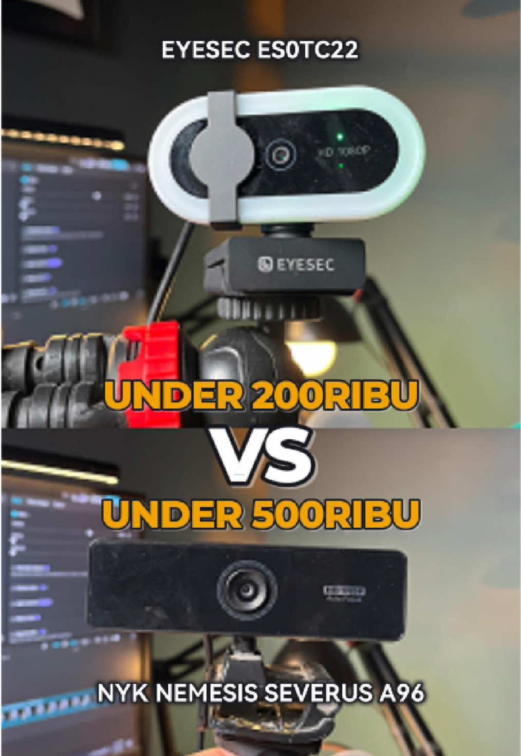 Disini aku bandingkan webcam under 500ribu dan webcam under 200ribu. Kalian nilai sendiri dan silahkan kali sesuaikan dengan budget kalian
