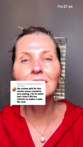 Replying to @travelingtheworld173 I don’t BS people in general. I’m 57 yo and these are my results with this #neckfirming cream with consistency. #daycreammsglowluminious #drmelaxin 