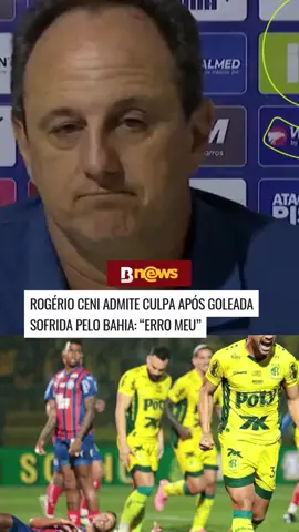 😬 O técnico Rogério Ceni assumiu a responsabilidade da dura derrota sofrida pelo Bahia, no domingo (31). O Tricolor foi goleado por 5 a 1 pelo Mirassol, pela 22ª rodada do Brasileirão. #rogerioceni #futebol #noticias #ecbahia #rogerioceni 