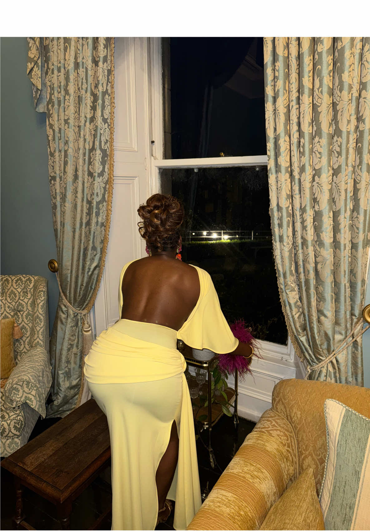 I love me a backless dress 😩 #OOTD #zaradress #weddingvibes #outfitinspo #fyp braids by @Braidedbyvivi 🫶🏾