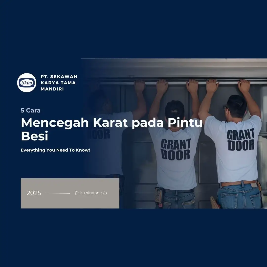 Berikut 5 cara mencegah karat pada pintu besi agar tetap awet dan tahan lama 1. Gunakan Cat Anti Karat (Primer) sebelum Pengecatan Utama Lapisi pintu besi dengan cat dasar anti karat sebelum diberi cat warna. Lapisan ini berfungsi sebagai pelindung utama agar besi tidak mudah teroksidasi. 2. Lakukan Pengecatan Ulang Secara Berkala Seiring waktu, cat bisa terkelupas atau pudar. Pengecatan ulang secara rutin membantu menjaga lapisan pelindung tetap kuat dan mencegah karat muncul. 3. Bersihkan dari Debu dan Kelembapan Air, debu, dan kotoran yang menempel bisa mempercepat karat. Rutin membersihkan pintu besi dengan kain kering atau lembab akan menjaga permukaannya tetap bersih. 4. Gunakan Pelapis Tambahan (Coating atau Oli Tipis) Bisa menggunakan pelapis seperti clear coat, minyak, atau cairan anti karat khusus agar besi terlindung dari udara lembab dan hujan. 5. Hindari Kontak Langsung dengan Air Jika pintu sering terkena hujan, usahakan ada kanopi atau pelindung di atasnya. Air yang terlalu sering mengenai besi akan mempercepat proses karat. 📍Kantor, Gudang, dan Pabrik Kami Berlokasi di Pergudangan Sinar Gedangan Blok D No. 9, Kab. Sidoarjo, Jawa Timur 61254 📍Google Maps Lokasi Pabrik dan Warehouse Kami di https://maps.app.goo.gl/3dTVGUtBnJjkdyf4A?g_st=ic Hotline: • Phone/WA di 0811-30-4127 • Official Website di https://www.sktm.co.id
