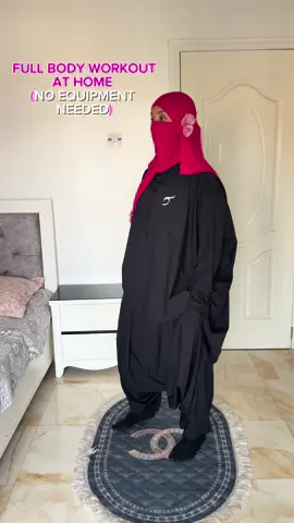 FULL BODY WORKOUT AT HOME LETS GOOO  #training #fyp #motivation #muslimah #hijabi 
