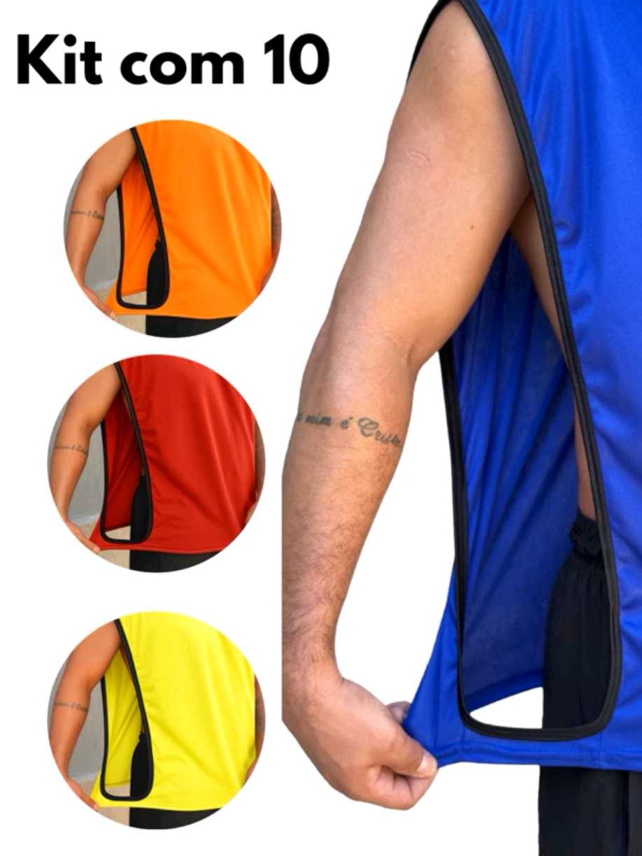 Coletão Dry Fit: 10 unidades pra deixar a pelada organizada e seu estilo intacto. Link na bio! Hashtags: #ColetesDryFit #Pelada #Treino #HumorBR #CopaNaPelada 