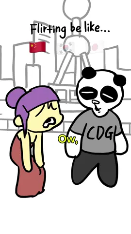 Flirting be like.. #korea #china #japan #animation #couple 