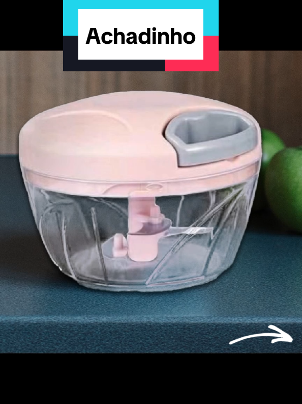 Mini processador e triturador de alimentos manual 3 lâminas e 400ml #trituradordealho #cortador #triturador #achadinhoshopee  #cozinhadecorada 