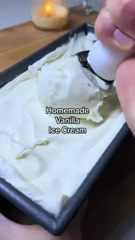 3-Ingredient Homemade Vanilla Ice Cream 🍨 Quick, cheap and easy. Tastes better than anything you can buy at the store. No ice cream machine needed. Ingredients: • 2 cups heavy cream • 1 can (14 oz / 397g) sweetened condensed milk • 1 tbsp vanilla bean paste (or vanilla extract) Instructions: 1.	Whip the cold heavy cream until stiff peaks form (a hand mixer works fine). 2.	Mix the condensed milk with vanilla bean paste (or extract). Paste gives those flecks and deeper flavor. 3.	Gently fold into whipped cream. 4.	Pour into a loaf pan, cover, and freeze for at least 6 hours. #homemade #icecream #Recipe 