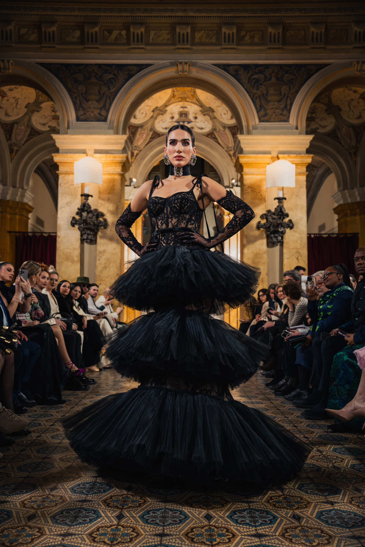 @Salvatore Pappacena collection commanded the runway with dark elegance, bold silhouettes, and breathtaking craftsmanship. A true masterclass in drama and detail. #SalvatorePappacena #FashionWeekStudio #RunwayDrama #CoutureFantasy #MilanFashionWeek