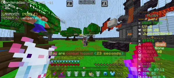 Hoy nos propusimos la meta de dominar el servidor de mi amigo@TB l abinino🌹  Ya que me trataron mal😔🦈 #intentandodominar #Minecraft #########