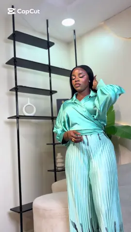 Mint Bloom 🌱 Soft, fresh, and effortlessly elegant — this piece combines a mint-green satin top with flowing ivory pleats kissed by leafy accents. A true statement of grace and femininity ✨ Available in sizes 6–14 for ₦55,700 ✨ Sizes 16 & above attract an extra ₦5,000#fyp #zkstyle #foryou #viral 