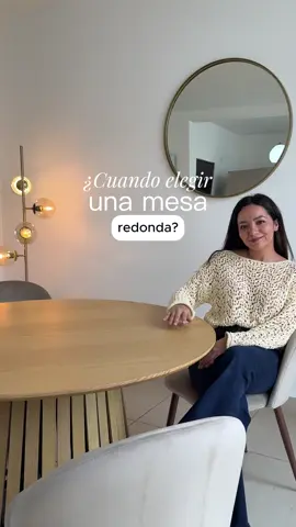 ¿Cuándo elegir un comedor redondo? 👀 aquí te cuento.  La mesa y sillas son de @SPAACIO Design Central  #comedorredondo #decoraciin