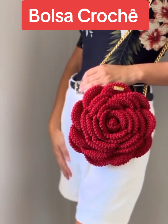 Bolsa de Crochê Flor Grande Artesanal Feminina – Alça Removível, Verão, Presente Criativo Artesanal #bolsa #bolsacroche 