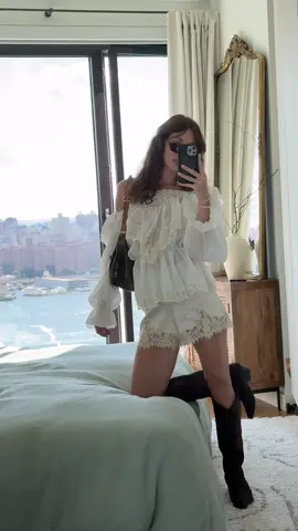 Love for lace and ruffles paired with brown suede. Wait, wasn’t I doing 30 days of outfits haha. I guess I never said it would be 30 consecutive days haha #dailyoutfitinspo #styleinspiration #laceandruffles #Chloeinspired #chloegirl @sourceunknown.official @reformation @Marc Fisher LTD @Louis Vuitton @vehla 