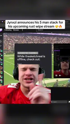 Jynxzi announces his 5 man stack for his upcoming rust wipe stream 😮‍💨🔥 #jynxzi #jynxziclips #fyp #rust #stableronaldo 