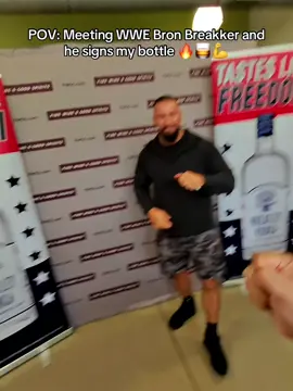 Unreal moment 🤯 Met Bron Breakker and he even signed my liquor bottle. What an epic experience!  #BronBreakker #WWE #WWENXT #WWESuperstar #FanMoment