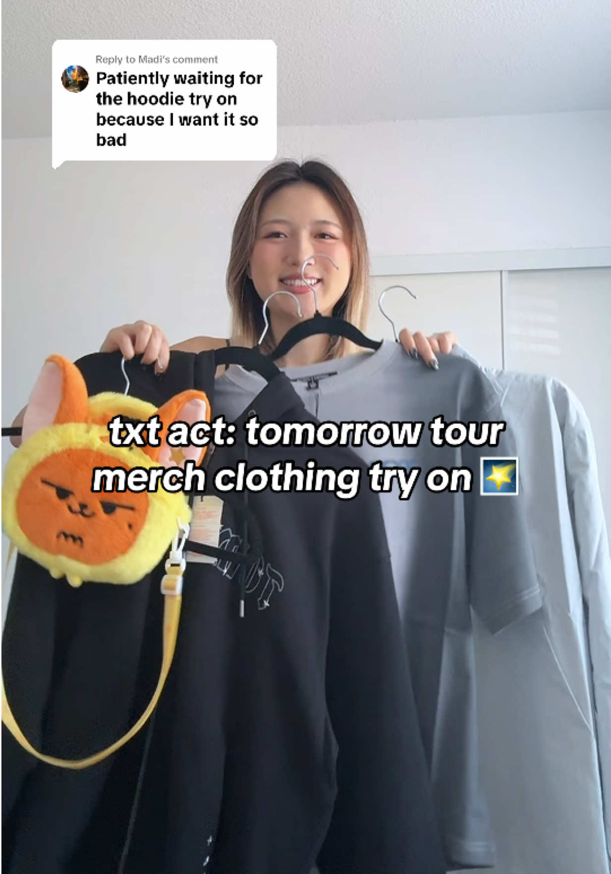 Replying to @Madi GET IT!!! all of the tour merch is so cute this time 🙂‍↕️ #txt #투모로우바이투게더 #moa #kpop #kpopfyp txt 2025 world tour act: tomorrow US merch unboxing haul try on