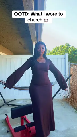 OOTD: I loooooovvee this brown dress. Check out my link below. #creatorsearchinsights #browndress #hotbody #fyp #viral #fashiontiktok #influencer #nigeriantiktok #dress #OOTD #churchtiktok #churchoutfits 